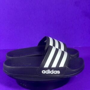 Adidas Black & White Youth Adilette Shower Slide Sandals Shoe‎ Size 11